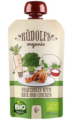 Rudolfs BIO kapsička Zelenina, rýže, kuřecí maso 110 g