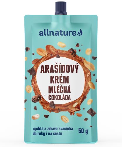 Allnature Arašídový krém s mléčnou čokoládou 50 g