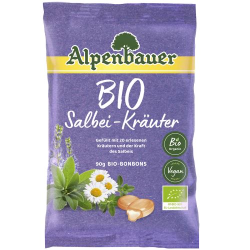 Alpenbauer BIO Přírodní bonbóny 
Šalvěj - bylinky 90 g