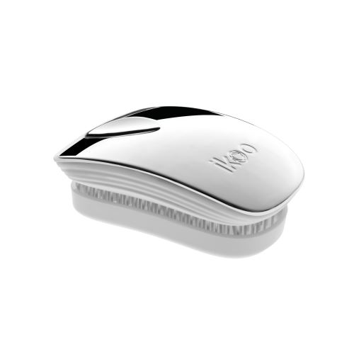 Ikoo Pocket Metallic White Oyster kartáč na vlasy bílo-stříbrný