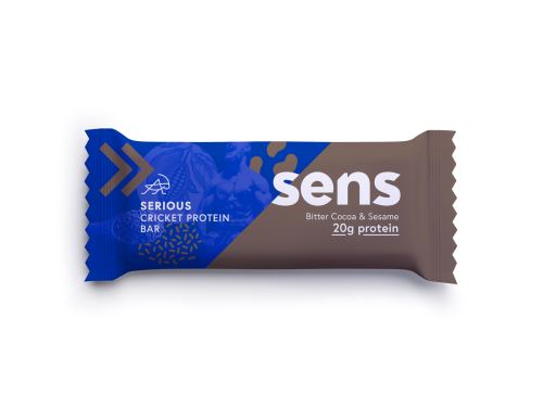 SENS Serious Proteinová tyčinka s cvrččí moukou - Hořké kakao & Sezam 60 g