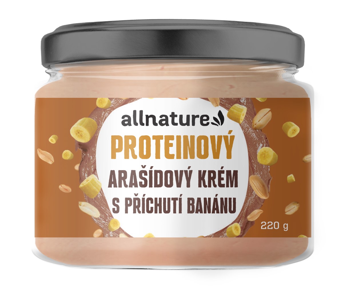 Allnature Arašídový protein krém – příchuť banán 220 g | Allnature