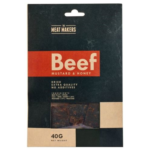 Meat Makers Beef Jerky Mustard & Honey sušené hovězí maso med a hořčice 40 g