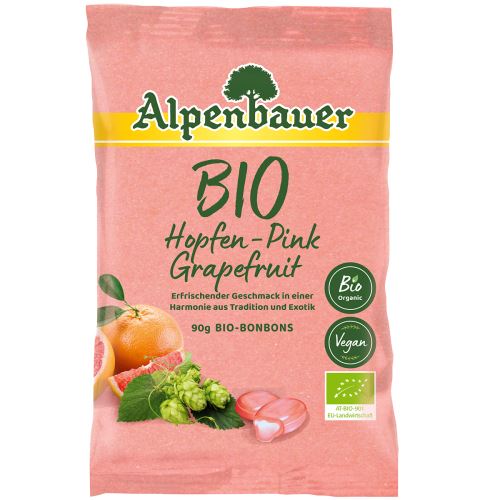 Alpenbauer BIO Přírodní bonbóny 
Chmel - růžový grapefruit 90 g