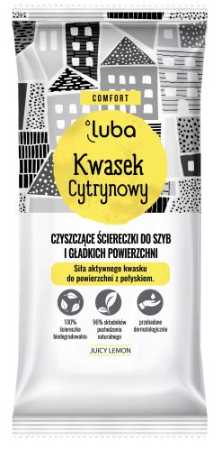 LUBA čistící antibakteriální ubrousky s kyselinou citronovou 24 ks