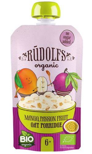 Rudolfs BIO kapsička Mango, celozrnná ovesná kaše 110 g