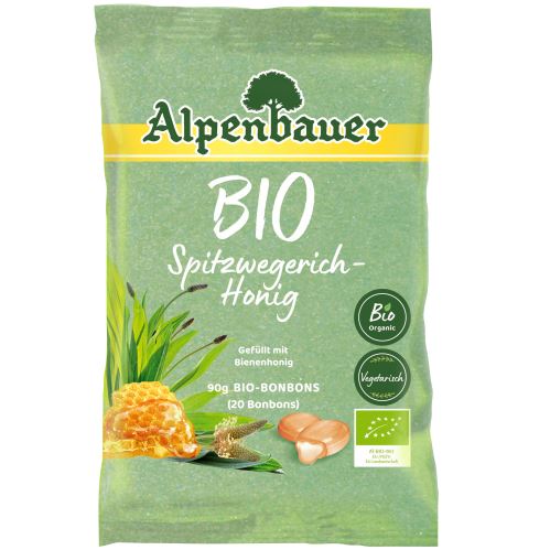 Alpenbauer BIO Přírodní bonbóny Jitrocel - med 90 g